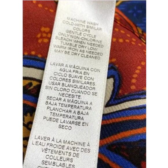 Chico's Paisley Asymmetrical Lace Up Blouse Top Sz XL Multicolor Bohemian Hippie - Picture 9 of 9